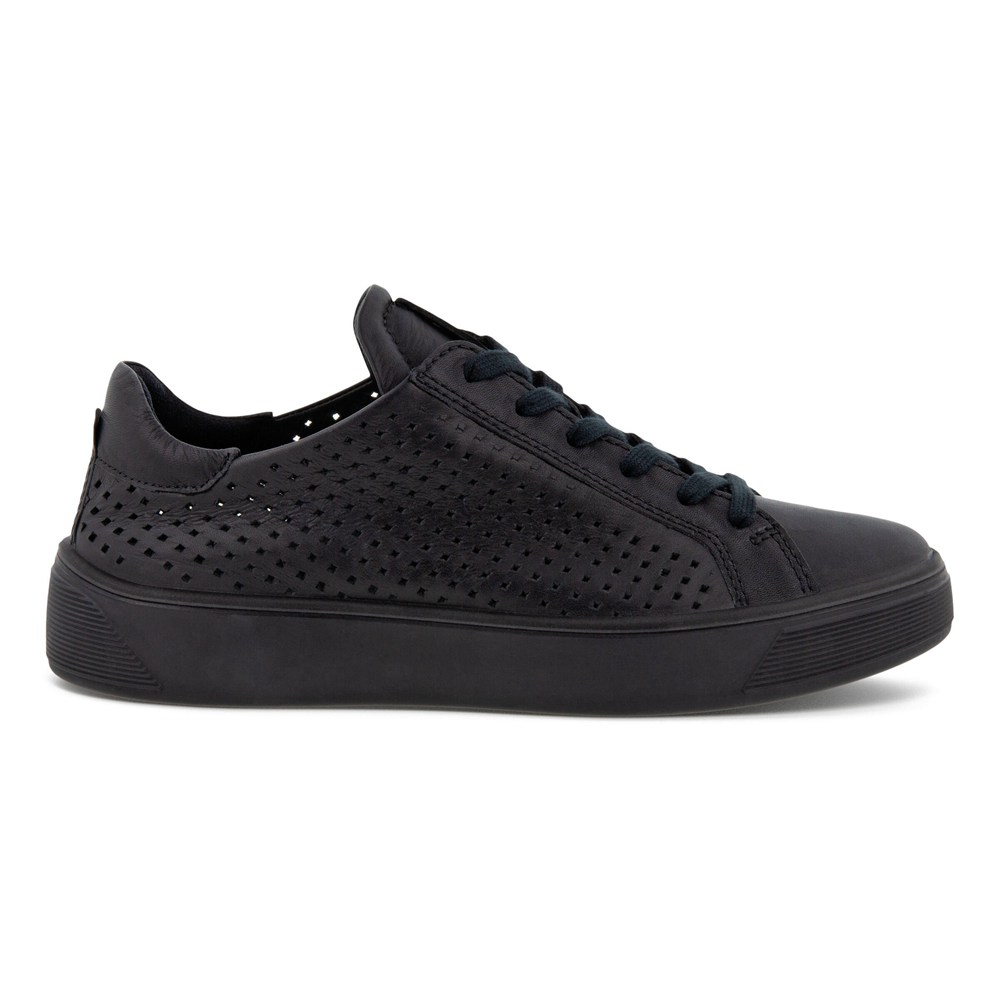 ECCO Womens Sneakers Black - Street Tray Laced - GDC-825109